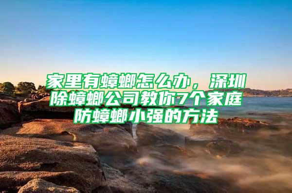 家里有蟑螂怎么辦，深圳除蟑螂公司教你7個(gè)家庭防蟑螂小強(qiáng)的方法