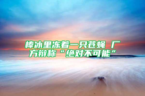 棒冰里凍著一只蒼蠅 廠方辯稱“絕對(duì)不可能”
