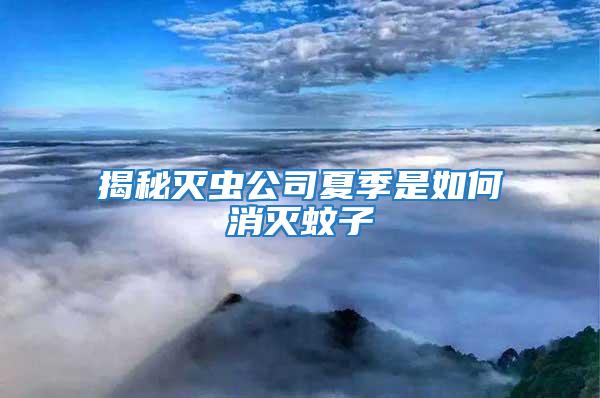 揭秘滅蟲(chóng)公司夏季是如何消滅蚊子