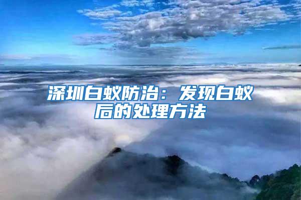 深圳白蟻防治：發(fā)現白蟻后的處理方法