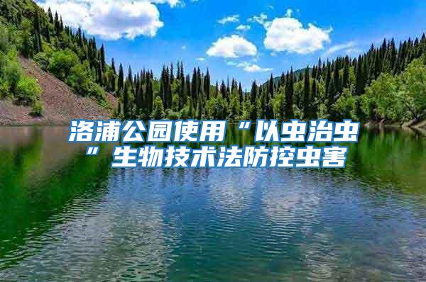 洛浦公園使用“以蟲治蟲”生物技術(shù)法防控蟲害