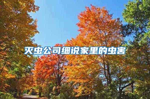 滅蟲公司細(xì)說(shuō)家里的蟲害