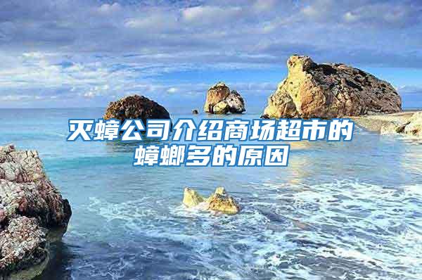 滅蟑公司介紹商場(chǎng)超市的蟑螂多的原因