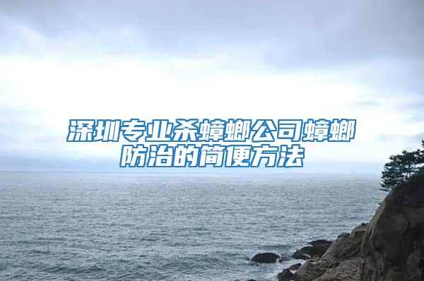 深圳專業(yè)殺蟑螂公司蟑螂防治的簡(jiǎn)便方法