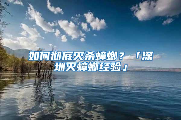 如何徹底滅殺蟑螂？「深圳滅蟑螂經(jīng)驗」