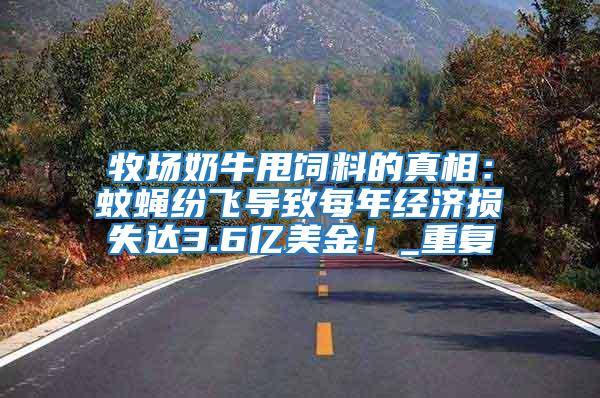 牧場奶牛甩飼料的真相：蚊蠅紛飛導致每年經濟損失達3.6億美金！_重復