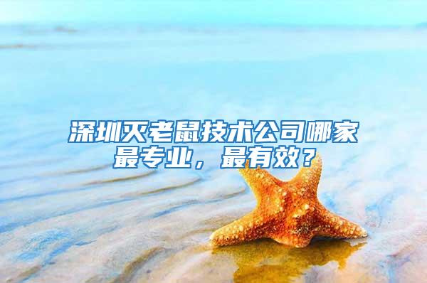 深圳滅老鼠技術(shù)公司哪家最專業(yè)，最有效？