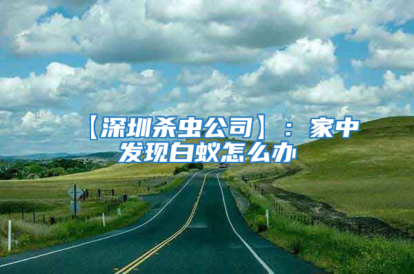 【深圳殺蟲公司】：家中發現白蟻怎么辦